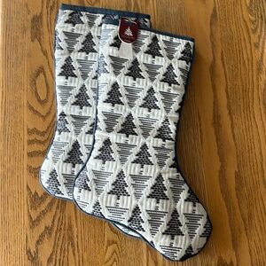 Christmas Stockings White & Gray NWT